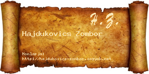 Hajdukovics Zombor névjegykártya
